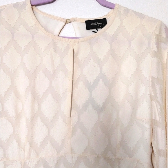 $279 NWT Anthropologie Ottod Ame Dress in Cream Quiet Luxury Classic - Picture 2 of 4